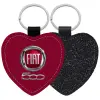 Μπρελόκ PU δερμάτινο glitter καρδιά ΜΑΥΡΟ