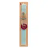 Easter Set, wooden keychain & aromatic flat Easter candle (30cm) (TURQUOISE)