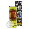 Neon Yellow Travel Tumbler, with metal straw (Stainless steel 304 Food grade, BPA free, 600ml)