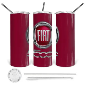 FIAT 500, Tumbler stainless steel 600ml, with metal straw & cleaning brush
