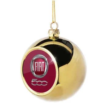 FIAT 500, Golden Christmas tree ball ornament 8cm