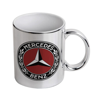 Mercedes vintage, Mug ceramic, silver mirror, 330ml