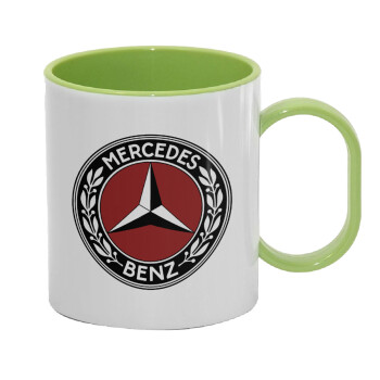 Mercedes vintage, Κούπα (πλαστική) (BPA-FREE) Polymer Πράσινη για παιδιά, 330ml