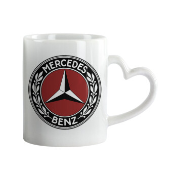 Mercedes vintage, Mug heart handle, ceramic, 330ml