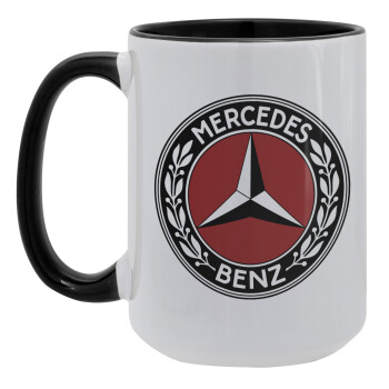 Mercedes vintage, Κούπα Mega 15oz, κεραμική Μαύρη, 450ml
