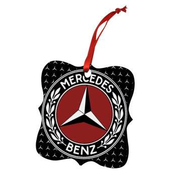 Mercedes vintage, Χριστουγεννιάτικο στολίδι polygon ξύλινο 7.5cm