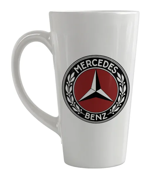 Mercedes vintage — Large tapered latte mug, ceramic, 450ml