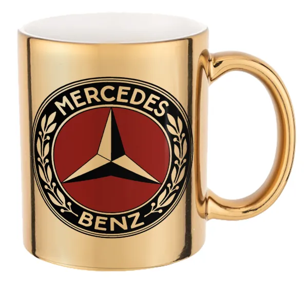 Mercedes vintage — Κούπα κεραμική, χρυσή καθρέπτης, 330ml
