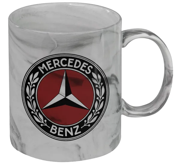 Mercedes vintage — Κούπα κεραμική, marble style (μάρμαρο), 330ml