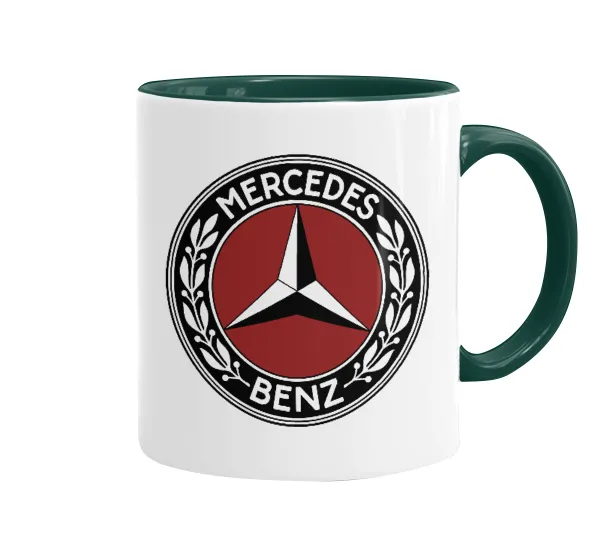 Mercedes vintage — Κούπα χρωματιστή πράσινη, κεραμική, 330ml