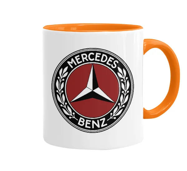 Mercedes vintage — Κούπα χρωματιστή πορτοκαλί, κεραμική, 330ml