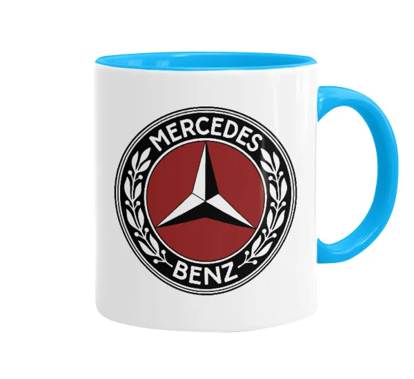 Mercedes vintage — Mug colored light blue, ceramic, 330ml