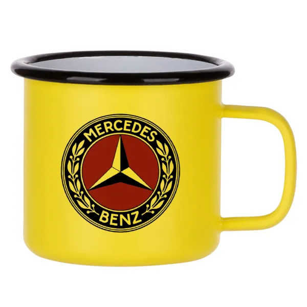 Mercedes vintage — Metallic enamel MATT Yellow cup 360ml