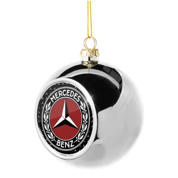 Mercedes vintage — Στολίδι Χριστουγεννιάτικη μπάλα δένδρου Ασημένια 8cm