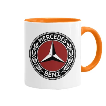 Mercedes vintage, Mug colored orange, ceramic, 330ml