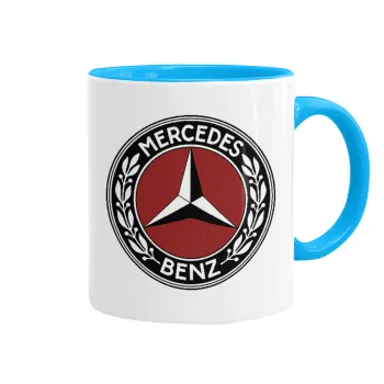 Mercedes vintage, Mug colored light blue, ceramic, 330ml