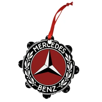 Mercedes vintage, Christmas ornament snowflake wooden 7.5cm