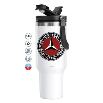 Mercedes vintage, Mega Stainless steel Tumbler with lid, double wall 1,2L