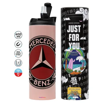 Mercedes vintage, Tumbler stainless steel PINK 600ml