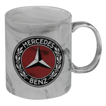 Mercedes vintage, Κούπα κεραμική, marble style (μάρμαρο), 330ml