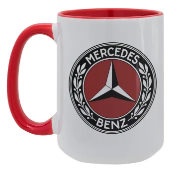 Mercedes vintage, Κούπα Mega 15oz, κεραμική Κόκκινη, 450ml