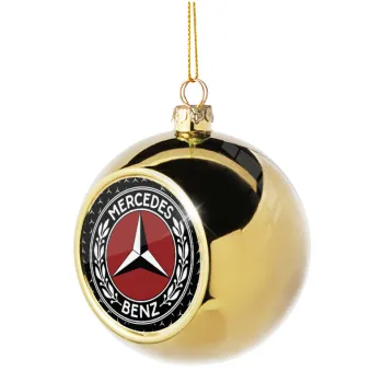 Mercedes vintage, Golden Christmas tree ball ornament 8cm