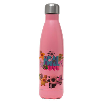 FALL GUYS, Metal mug thermos Pink Mat (Stainless steel), double wall, 500ml