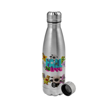 FALL GUYS, Metallic water bottle, stainless steel, 750ml