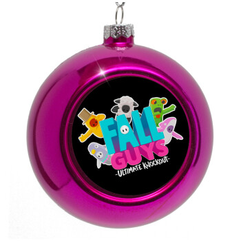 FALL GUYS, Purple Christmas tree ornament bauble 8cm