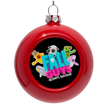 FALL GUYS, Red Christmas tree ornament bauble 8cm