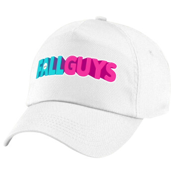 FALL GUYS, 5-Panel Cap White, 100% Cotton (Twill), (UNISEX, ONE SIZE)