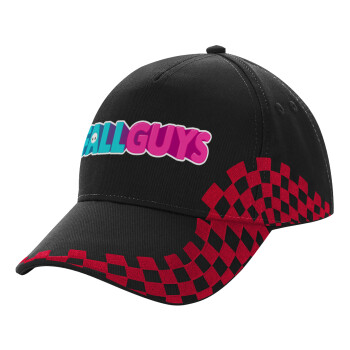 FALL GUYS, Adult Cap RACING Ultimate Black/Red, (100% COTTON DRILL, ADULT, UNISEX, ONE SIZE)