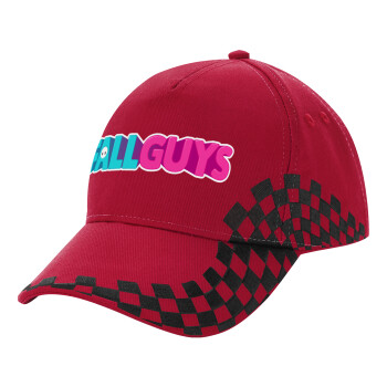 FALL GUYS, Adult Cap RACING Ultimate Red/Black, (100% COTTON DRILL, ADULT, UNISEX, ONE SIZE ADULT)