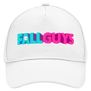 FALL GUYS, Καπέλο Ενηλίκων Baseball, Drill, Λευκό (100% ΒΑΜΒΑΚΕΡΟ, ΕΝΗΛΙΚΩΝ, UNISEX, ONE SIZE)