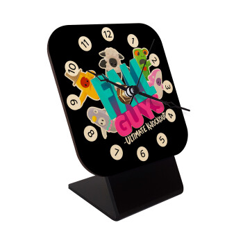 FALL GUYS, Quartz Table clock in natural wood (10cm)