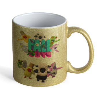 FALL GUYS, Κούπα Χρυσή Glitter που γυαλίζει, κεραμική, 330ml