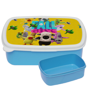 FALL GUYS, ΜΠΛΕ παιδικό δοχείο φαγητού (lunchbox) πλαστικό (BPA-FREE) Lunch Βox M18 x Π13 x Υ6cm