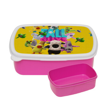 FALL GUYS, ΡΟΖ παιδικό δοχείο φαγητού (lunchbox) πλαστικό (BPA-FREE) Lunch Βox M18 x Π13 x Υ6cm