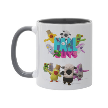 FALL GUYS, Κούπα χρωματιστή γκρι, κεραμική, 330ml