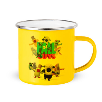 FALL GUYS, Yellow Enamel Metallic Cup 360ml