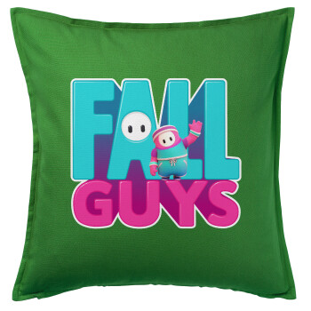 FALL GUYS, Sofa cushion Green 50x50cm includes filling