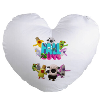 FALL GUYS, Μαξιλάρι καναπέ καρδιά 40x40cm περιέχεται το  γέμισμα
