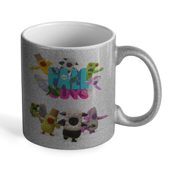 FALL GUYS, Κούπα Ασημένια Glitter που γυαλίζει, κεραμική, 330ml
