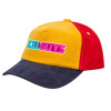 Children's Baseball Cap, 100% Cotton Drill, Yellow/Blue/Red (COTTON, CHILDREN'S, ONE SIZE)