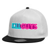 Child's Flat Snapback Hat, White (100% COTTON, CHILDREN'S, UNISEX, ONE SIZE)