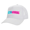 Structured Trucker Adult Hat, with Mesh, WHITE (100% COTTON, ADULT, UNISEX, ONE SIZE)