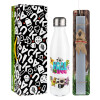 Easter candle, metallic white thermos bottle (500ml) & aromatic flat candle (30cm) (GRAY)
