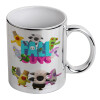 Mug ceramic, silver mirror, 330ml