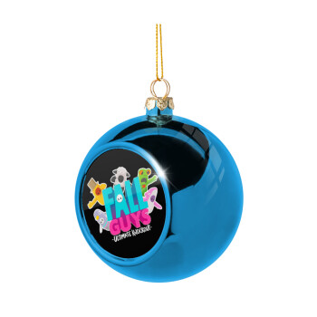 FALL GUYS, Blue Christmas tree ball ornament 8cm