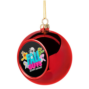 FALL GUYS, Χριστουγεννιάτικη μπάλα δένδρου Κόκκινη 8cm